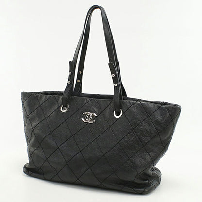 Used CHANEL tote bag ladies brand CHANEL on the road leather A48019 black bag USDCH101561011