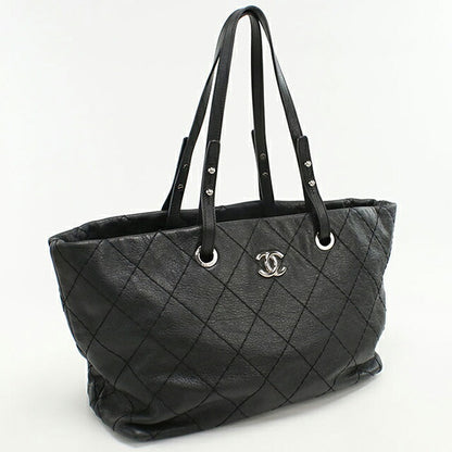 Used CHANEL tote bag ladies brand CHANEL on the road leather A48019 black bag USDCH101561011