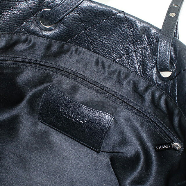 Used CHANEL tote bag ladies brand CHANEL on the road leather A48019 black bag USDCH101561011