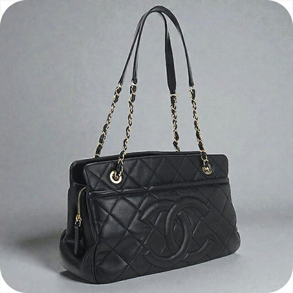 二手 CHANEL 手提包 女士品牌 CHANEL 马特拉斯链条黑色包 USDCH101562011