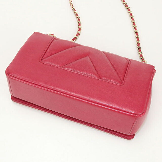 中古 シャネル 斜め掛け ショルダーバッグ レディース ブランド CHANEL シェブロン チェーン　2WAY レザー ピンク バッグ USDCH101583011
