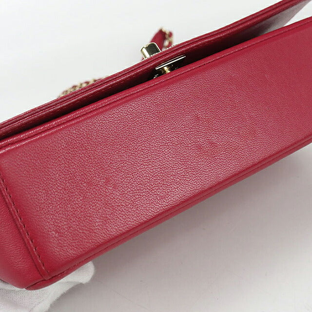 中古 シャネル 斜め掛け ショルダーバッグ レディース ブランド CHANEL シェブロン チェーン　2WAY レザー ピンク バッグ USDCH101583011