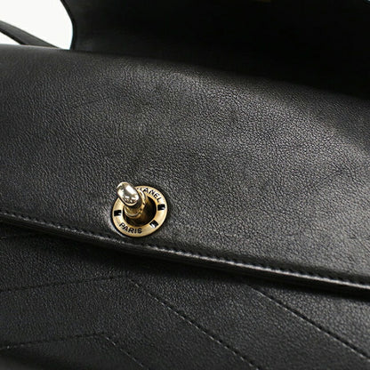 中古 シャネル ショルダーバッグ レディース ブランド CHANEL シェブロン チェーンショルダーバッグ レザー ブラック バッグ USDCH101809011