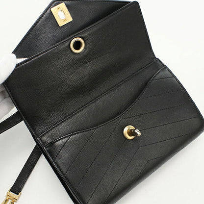 中古 シャネル ショルダーバッグ レディース ブランド CHANEL シェブロン チェーンショルダーバッグ レザー ブラック バッグ USDCH101809011