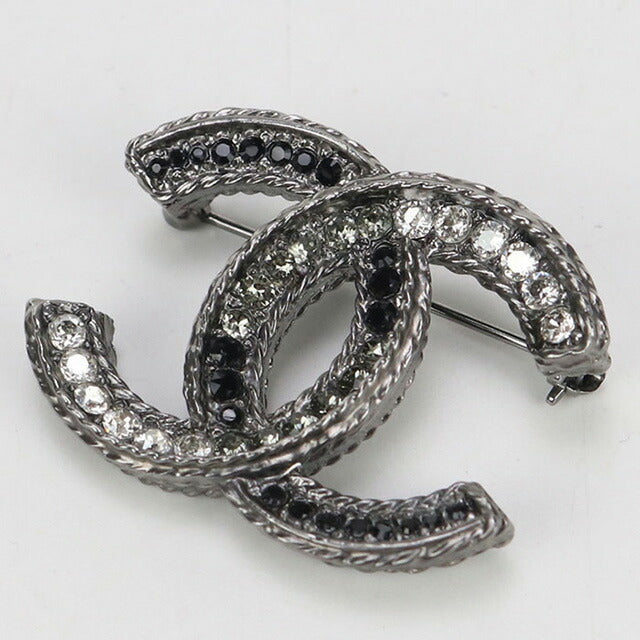 中古 シャネル ブローチ レディース ブランド CHANEL ココマーク グレー 小物 USDCH102989011