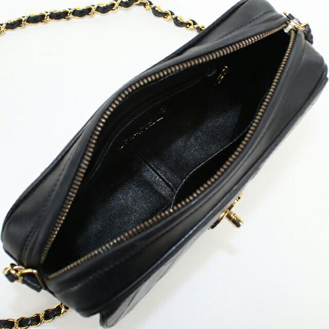 Used CHANEL shoulder bag ladies brand CHANEL Matelasse chain shoulder bag black bag USDCH103388011