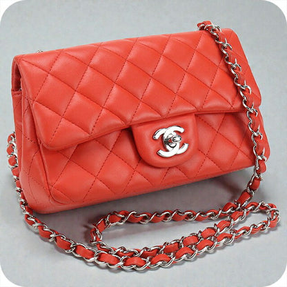 二手 CHANEL 斜挎单肩包 女士品牌 CHANEL 马特拉斯链条红色包 USDCH103392011