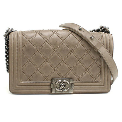 中古 シャネル ショルダーバッグ レディース ブランド CHANEL ボーイシャネル チェーンショルダーバッグ レザー A67086 ベージュ バッグ USDCH103400011