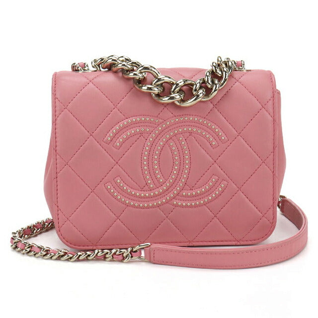 中古 シャネル 斜め掛け ショルダーバッグ レディース ブランド CHANEL マトラッセ チェーン ピンク バッグ USDCH103401011