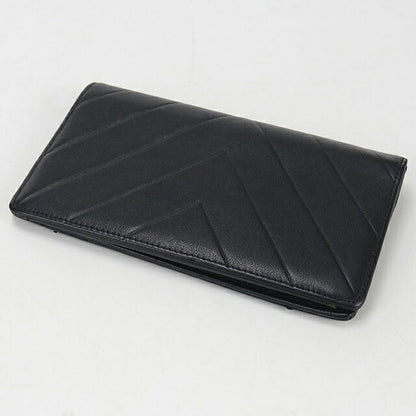 Used CHANEL long wallet bi-fold ladies brand CHANEL leather black USDCH108308011