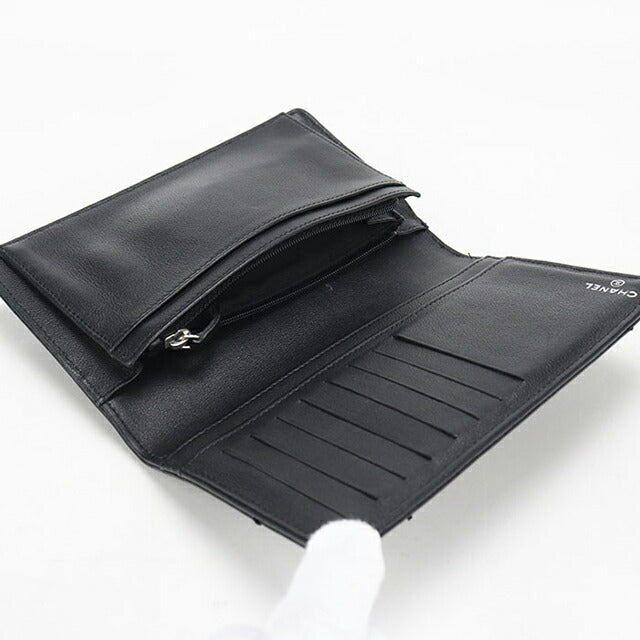 Used CHANEL long wallet bi-fold ladies brand CHANEL leather black USDCH108308011