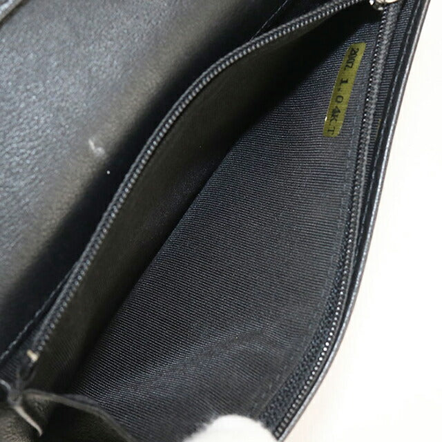 Used CHANEL long wallet bi-fold ladies brand CHANEL leather black USDCH108308011