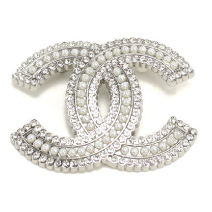 Used CHANEL Brooch Ladies Brand CHANEL Coco Mark Silver Accessories USDCH109930011