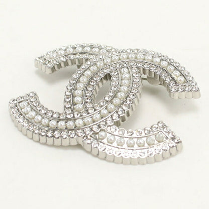Used CHANEL Brooch Ladies Brand CHANEL Coco Mark Silver Accessories USDCH109930011