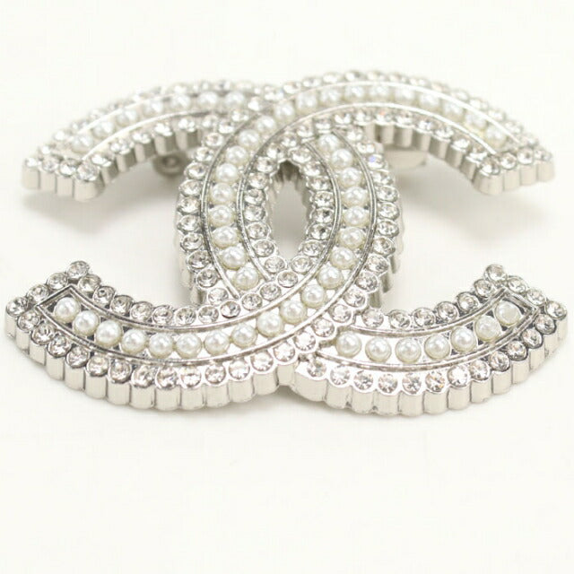 Used CHANEL Brooch Ladies Brand CHANEL Coco Mark Silver Accessories USDCH109930011