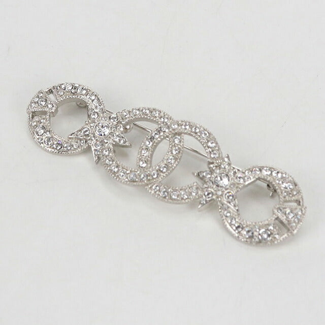 中古 シャネル ブローチ レディース ブランド CHANEL ココマーク ラインストーン シルバー アクセサリー USDCH112940011