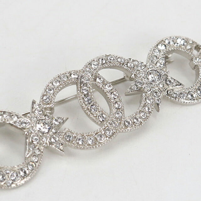 中古 シャネル ブローチ レディース ブランド CHANEL ココマーク ラインストーン シルバー アクセサリー USDCH112940011