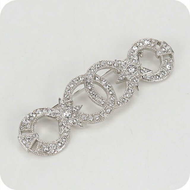 中古 シャネル ブローチ レディース ブランド CHANEL ココマーク ラインストーン シルバー アクセサリー USDCH112940011