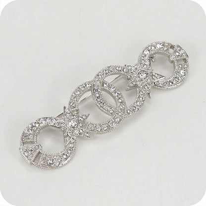 中古 シャネル ブローチ レディース ブランド CHANEL ココマーク ラインストーン シルバー アクセサリー USDCH112940011