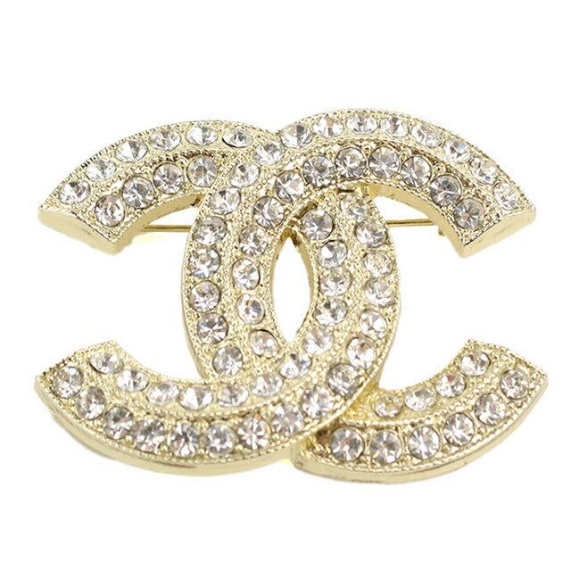 中古 シャネル ブローチ レディース ブランド CHANEL ココマーク ラインストーン ゴールド アクセサリー USDCH114136011