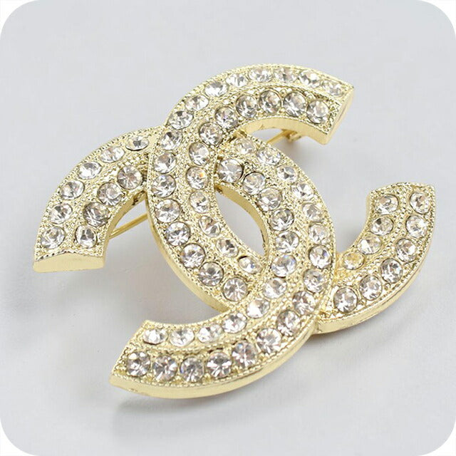 中古 シャネル ブローチ レディース ブランド CHANEL ココマーク ラインストーン ゴールド アクセサリー USDCH114136011