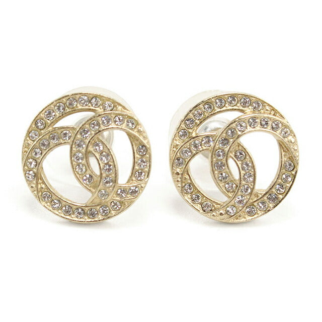 中古 シャネル ピアス レディース ブランド CHANEL ラインストーン ゴールド アクセサリー USDCH115215011