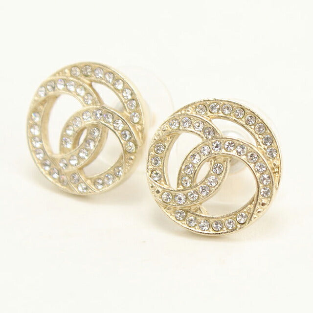 中古 シャネル ピアス レディース ブランド CHANEL ラインストーン ゴールド アクセサリー USDCH115215011