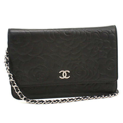 中古 シャネル チェーンウォレット レディース ブランド CHANEL カメリア  A47421 ブラック USDCH116833011