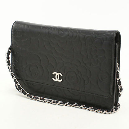 中古 シャネル チェーンウォレット レディース ブランド CHANEL カメリア  A47421 ブラック USDCH116833011