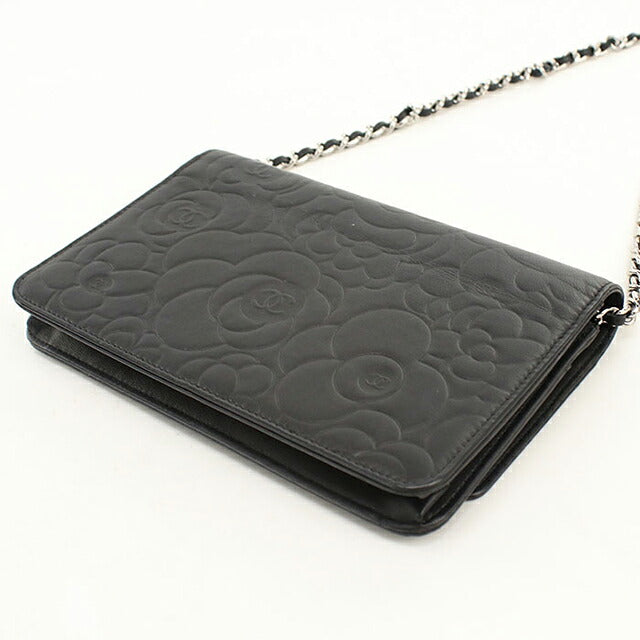 中古 シャネル チェーンウォレット レディース ブランド CHANEL カメリア  A47421 ブラック USDCH116833011