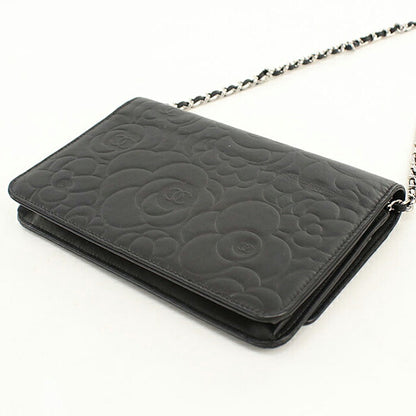 中古 シャネル チェーンウォレット レディース ブランド CHANEL カメリア  A47421 ブラック USDCH116833011