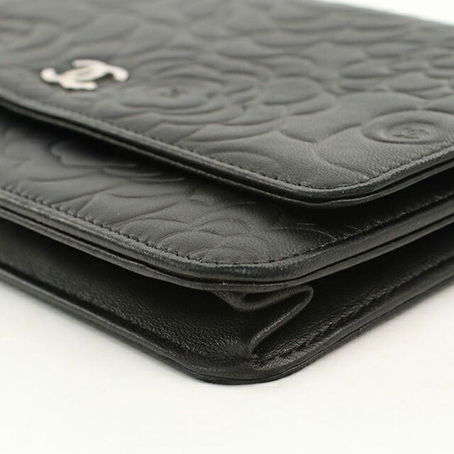 中古 シャネル チェーンウォレット レディース ブランド CHANEL カメリア  A47421 ブラック USDCH116833011