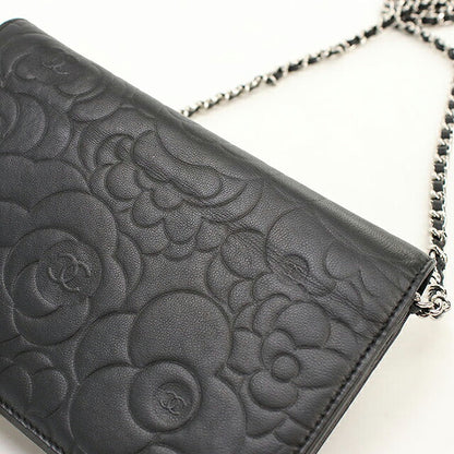 中古 シャネル チェーンウォレット レディース ブランド CHANEL カメリア  A47421 ブラック USDCH116833011