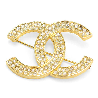中古 シャネル ブローチ レディース ブランド CHANEL ココマーク ラインストーン ゴールド アクセサリー USDCH116834011