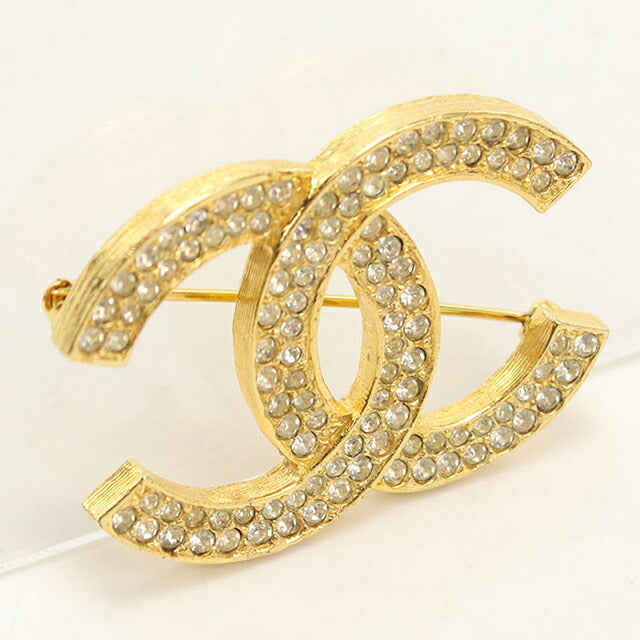 中古 シャネル ブローチ レディース ブランド CHANEL ココマーク ラインストーン ゴールド アクセサリー USDCH116834011