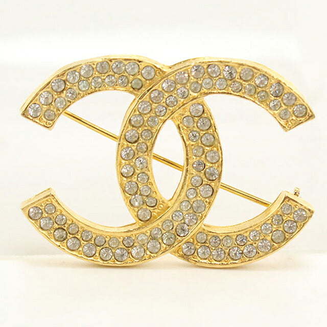 中古 シャネル ブローチ レディース ブランド CHANEL ココマーク ラインストーン ゴールド アクセサリー USDCH116834011