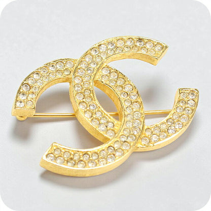 中古 シャネル ブローチ レディース ブランド CHANEL ココマーク ラインストーン ゴールド アクセサリー USDCH116834011