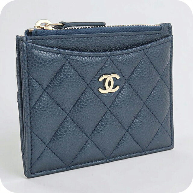 中古 シャネル 小銭入れ レディース ブランド CHANEL マトラッセ カードケース ブルー USDCH116894011