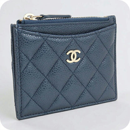 二手 CHANEL 零钱包 女士品牌 CHANEL Matelasse 卡包 蓝色 USDCH116894011