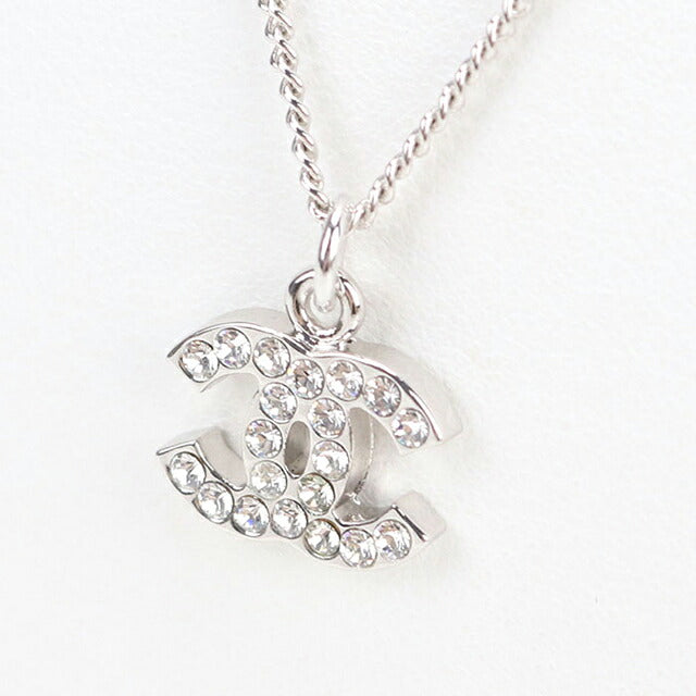 中古 シャネル ネックレス レディース ブランド CHANEL ココマーク ラインストーン シルバー アクセサリー USDCH118004011