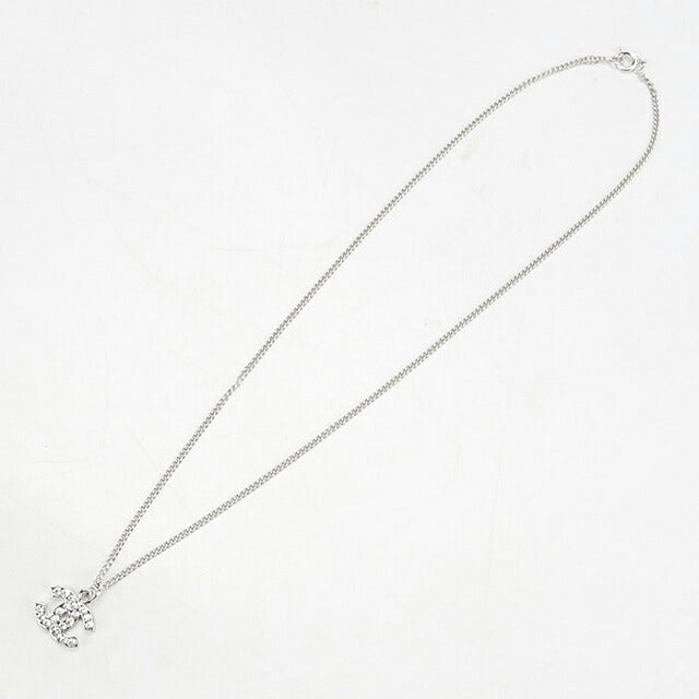 中古 シャネル ネックレス レディース ブランド CHANEL ココマーク ラインストーン シルバー アクセサリー USDCH118004011