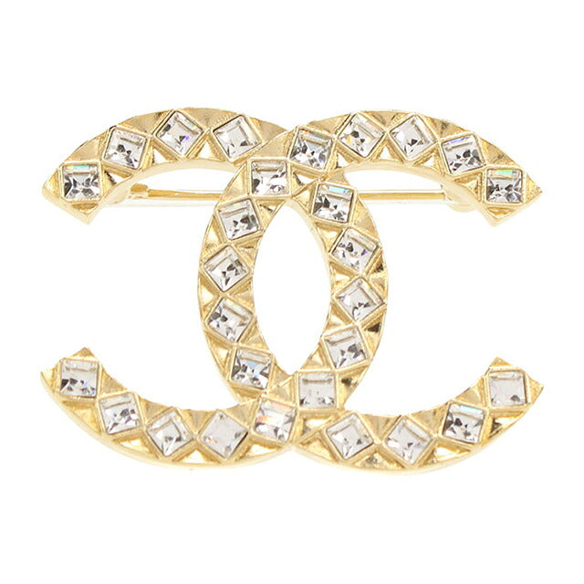 中古 シャネル ブローチ レディース ブランド CHANEL ココマーク ラインストーン ゴールド アクセサリー USDCH118563011