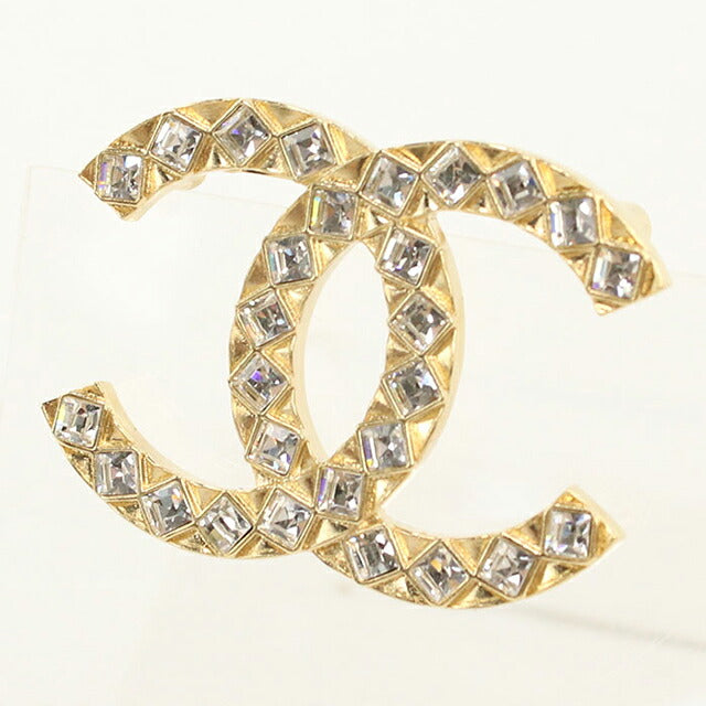 中古 シャネル ブローチ レディース ブランド CHANEL ココマーク ラインストーン ゴールド アクセサリー USDCH118563011