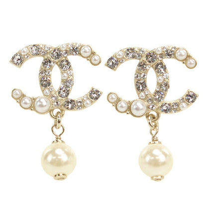 中古 シャネル ピアス レディース ブランド CHANEL ココマーク ラインストーン パール ゴールド アクセサリー USDCH119025011