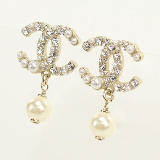 中古 シャネル ピアス レディース ブランド CHANEL ココマーク ラインストーン パール ゴールド アクセサリー USDCH119025011