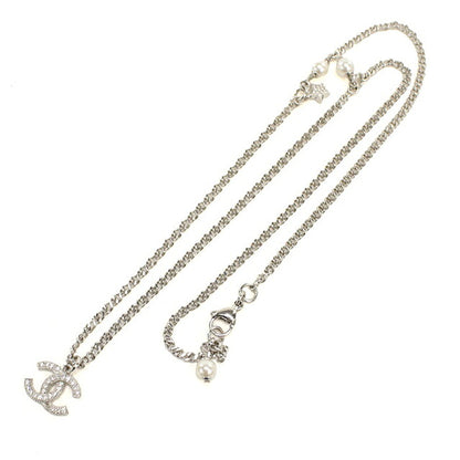 中古 シャネル ネックレス レディース ブランド CHANEL ココマーク ラインストーン シルバー アクセサリー USDCH119072011