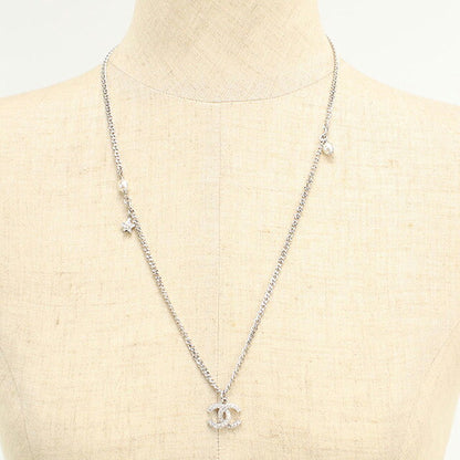 中古 シャネル ネックレス レディース ブランド CHANEL ココマーク ラインストーン シルバー アクセサリー USDCH119072011