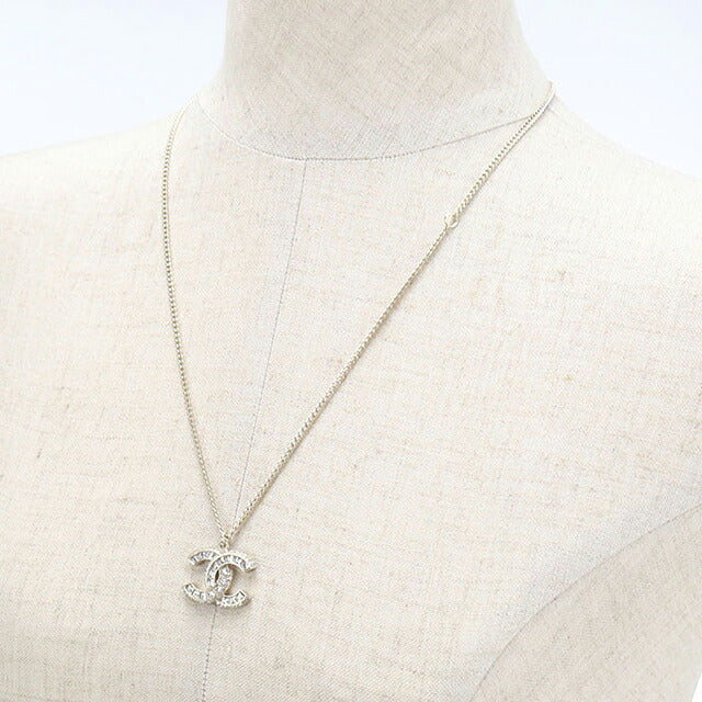 中古 シャネル ネックレス レディース ブランド CHANEL ココマーク ラインストーン ゴールド アクセサリー USDCH119338011