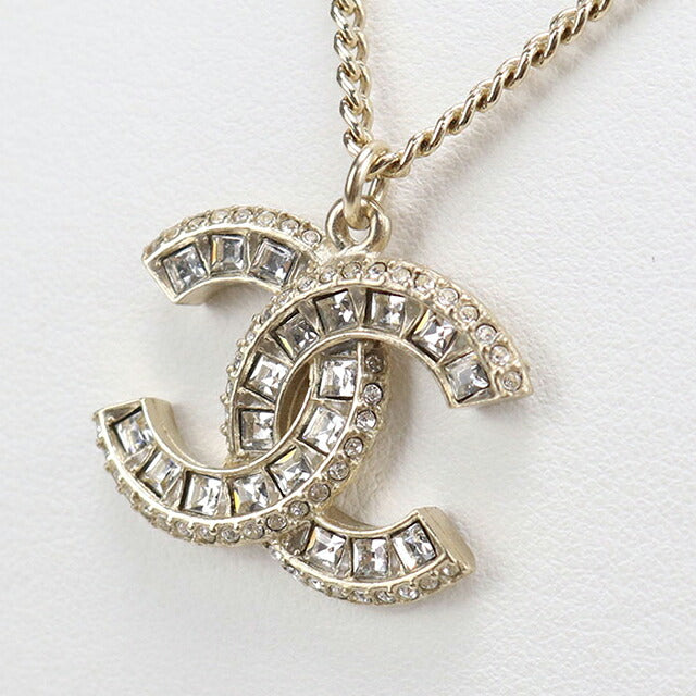 中古 シャネル ネックレス レディース ブランド CHANEL ココマーク ラインストーン ゴールド アクセサリー USDCH119338011