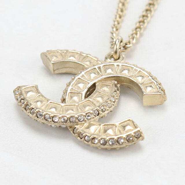 中古 シャネル ネックレス レディース ブランド CHANEL ココマーク ラインストーン ゴールド アクセサリー USDCH119338011